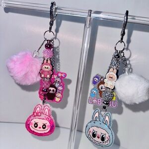 Set of 2 Labubu Bag Charms/Keychains